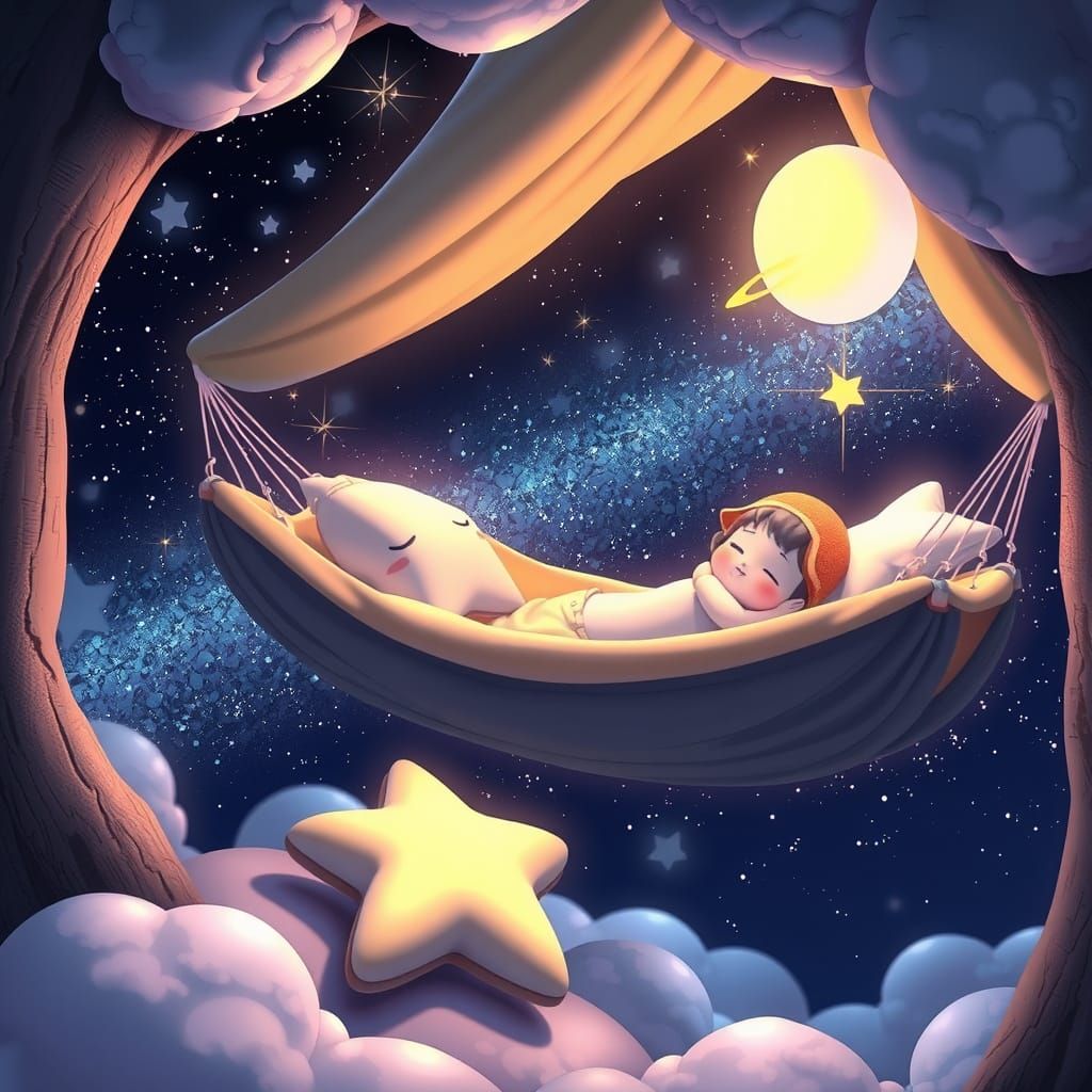 Dreamy Scene at NapNest, Anime-Inspired Art