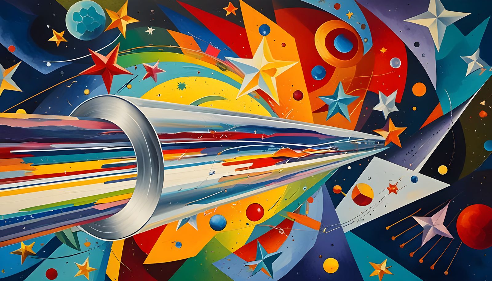 High-Velocity Cylinder in Impasto Cosmos