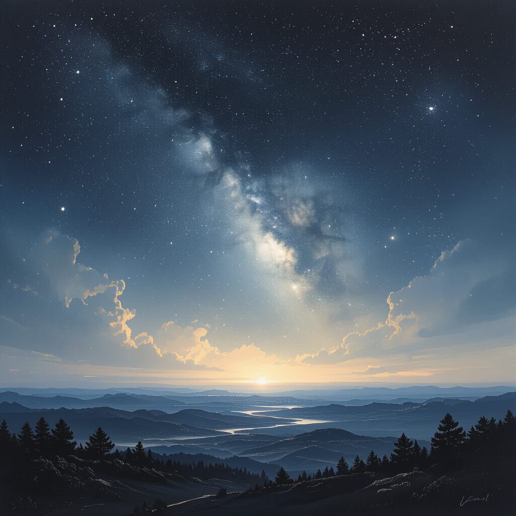 Vast Cold Starry Sky Digital Painting