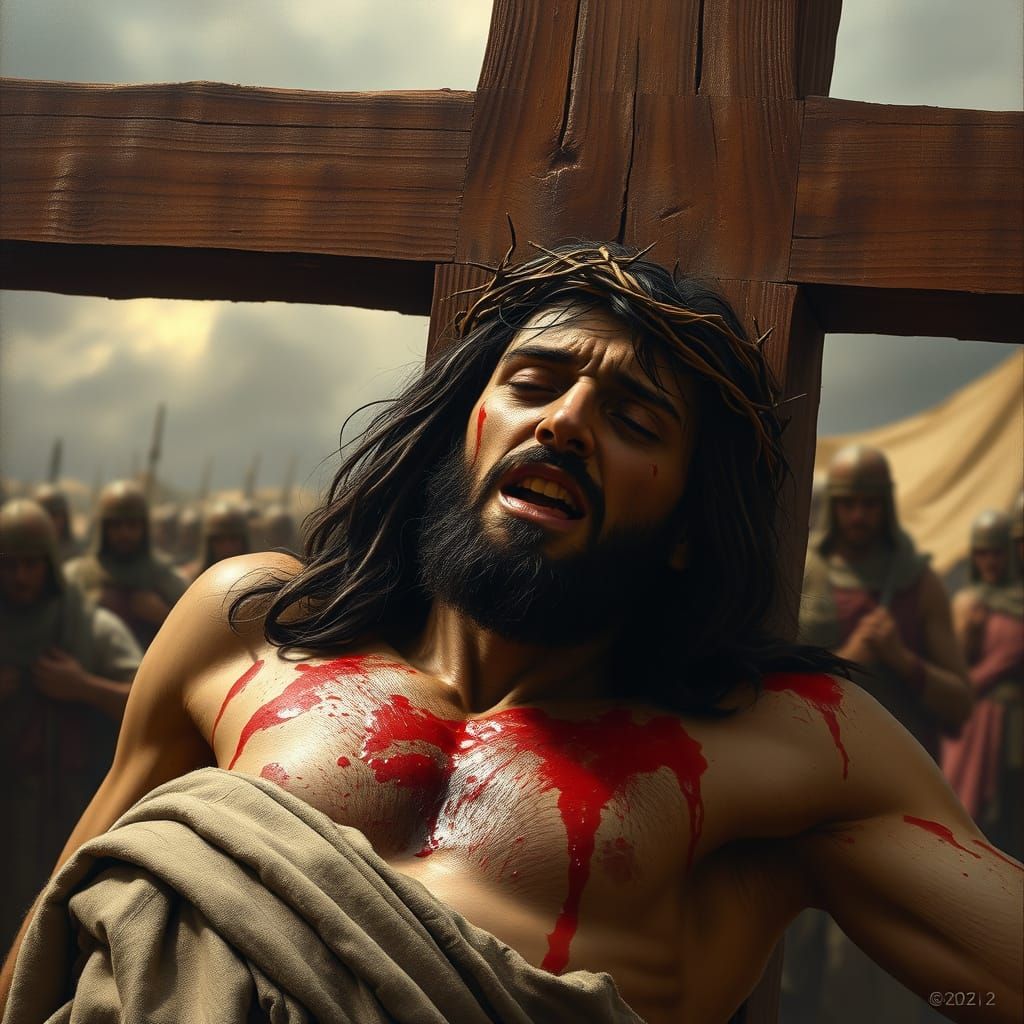 Jesus's Agony: Baroque-Style Oil Painting of Christ's Passio...