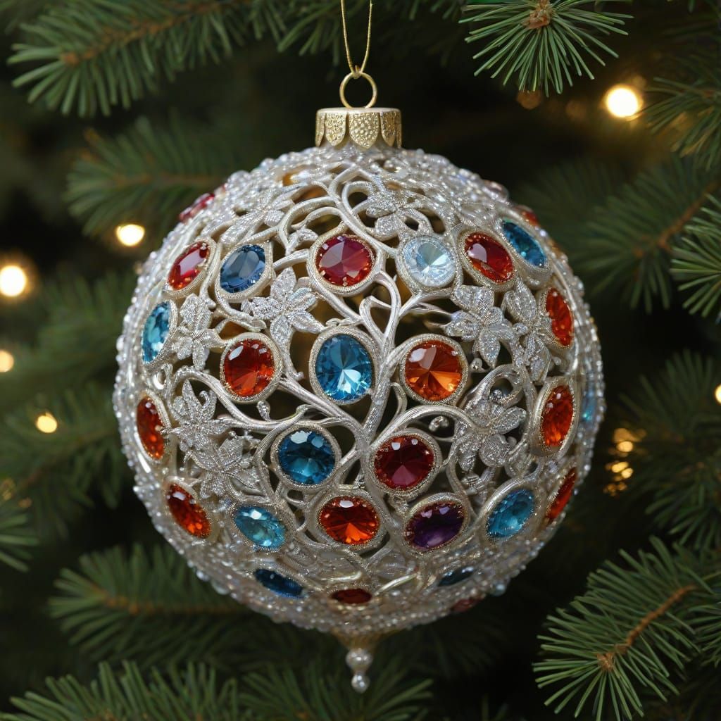 Intricate Gemstone Christmas Ornament Photo