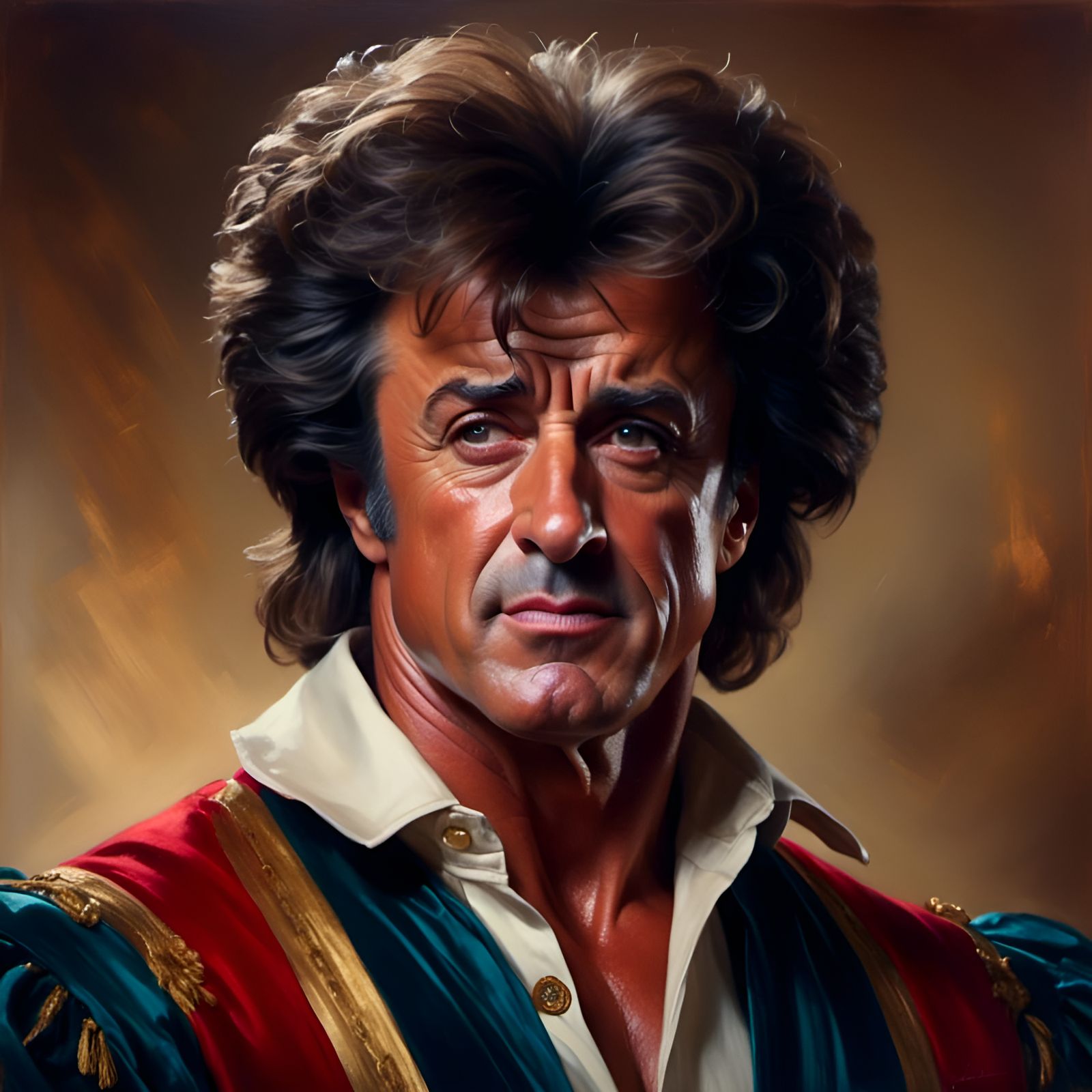 Stallone Portrait in Pin-Up Style