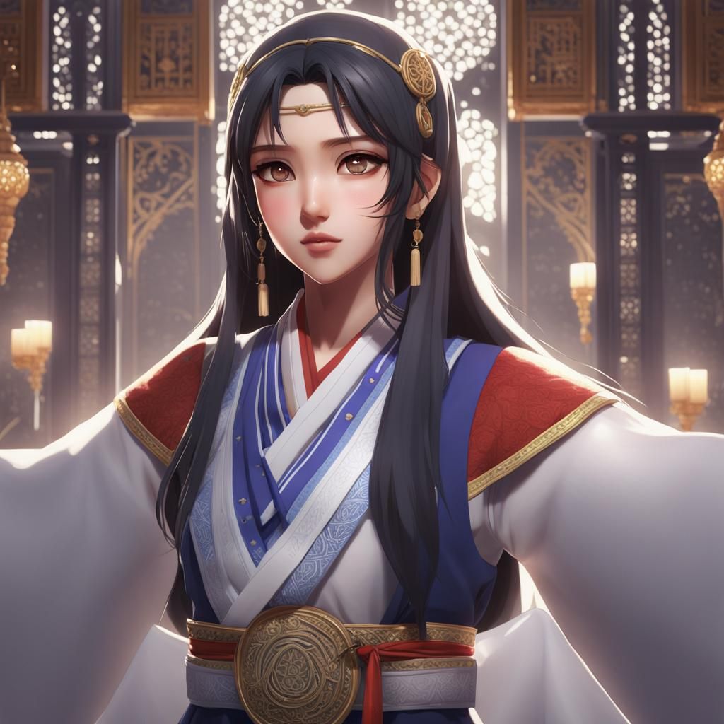 Arab Rei Hino in Detailed 3D Anime Style