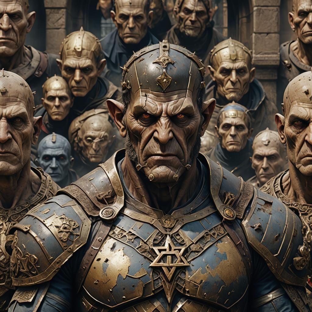 Hyperrealistic Jewish Golem Superhero Portrait