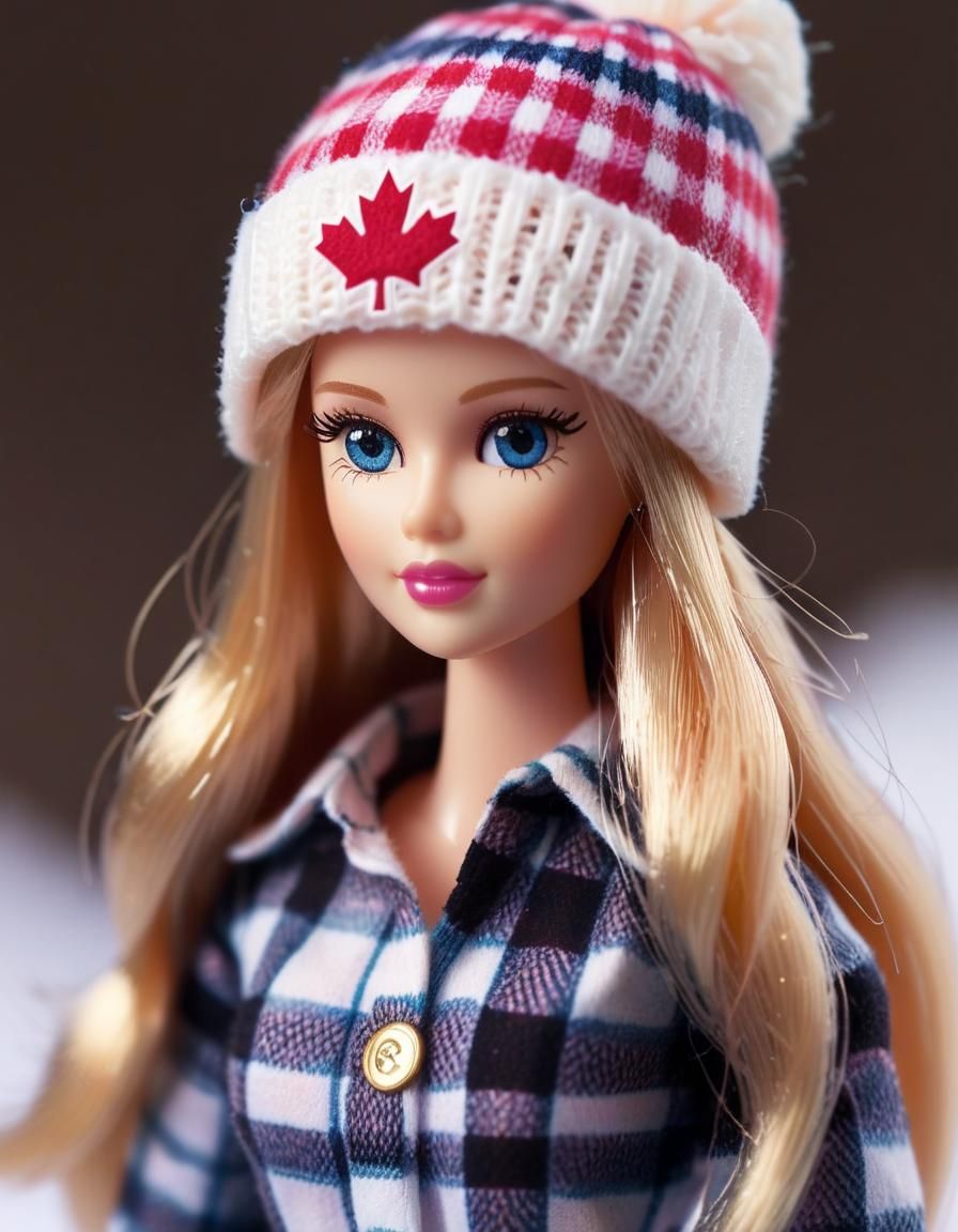 Canadian Barbie Doll in Knit Tuque