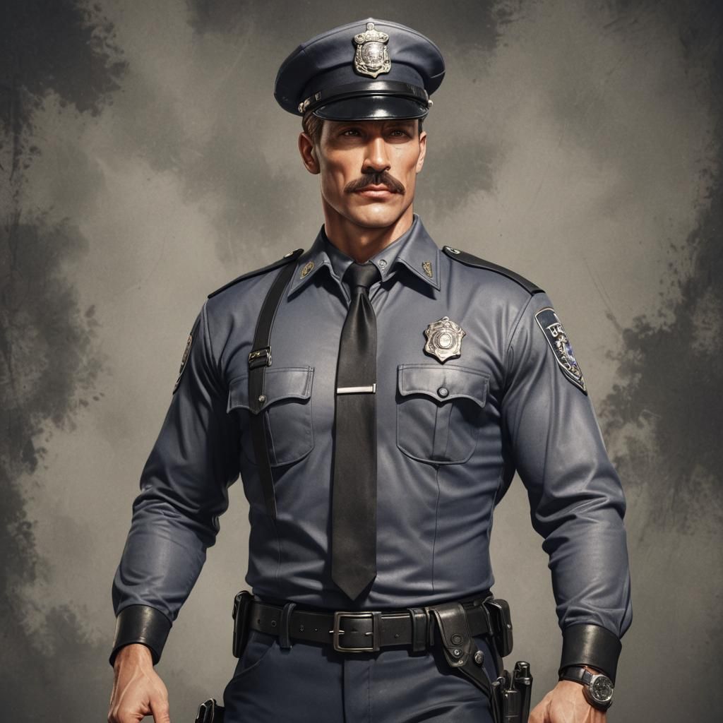 Shirtless Policeman in Tom of Finland Style