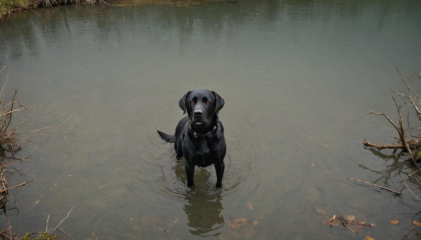 Hyperrealistic Portrait of a Black Labrador Retriever