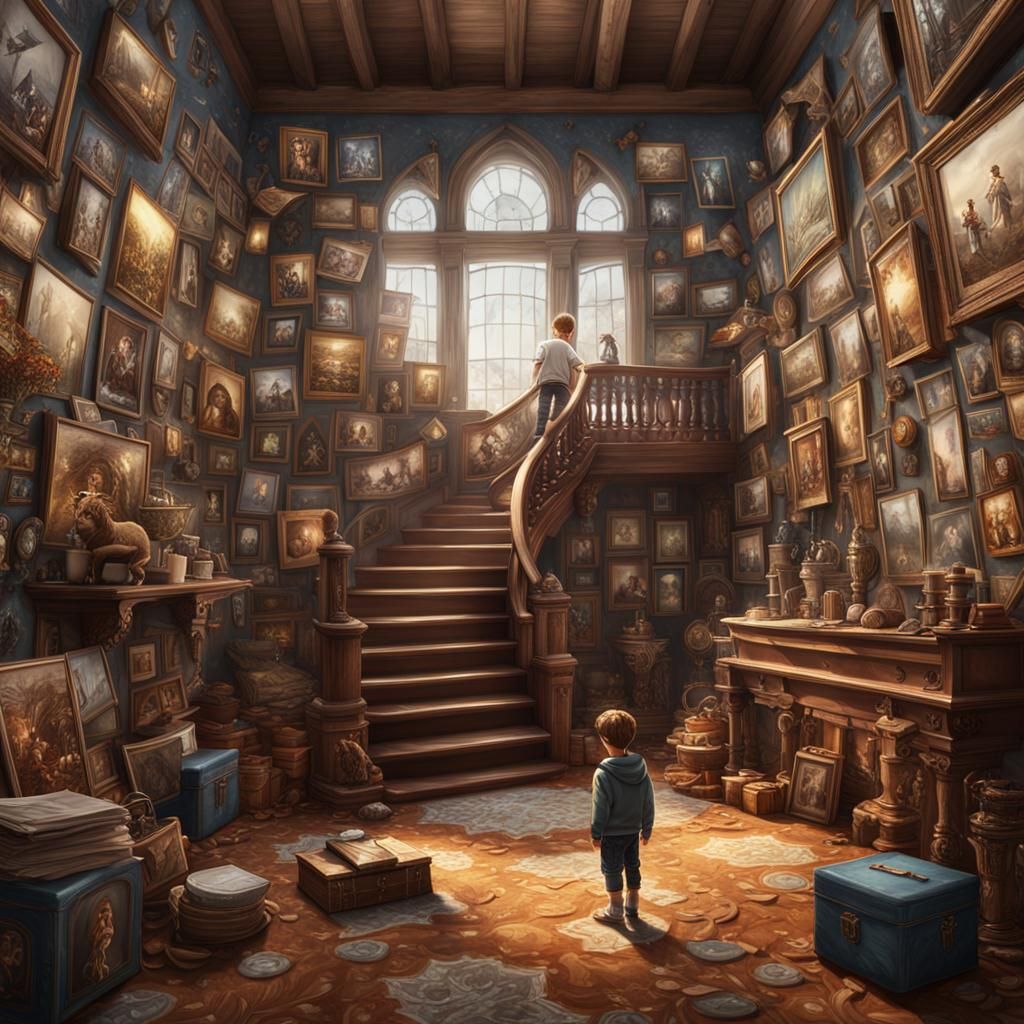 Boy's Life Photo Wall: Detailed Matte Painting