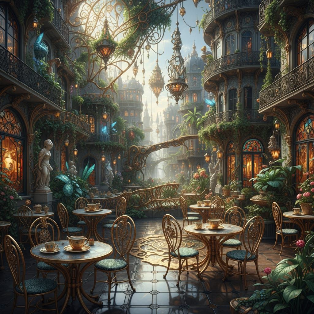Enchanted Parisian Cafés in Maximalist Style