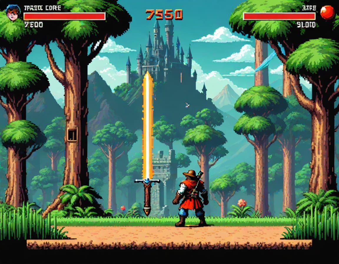 16-bit Ranger Battles Wizards in Pixel Art Style