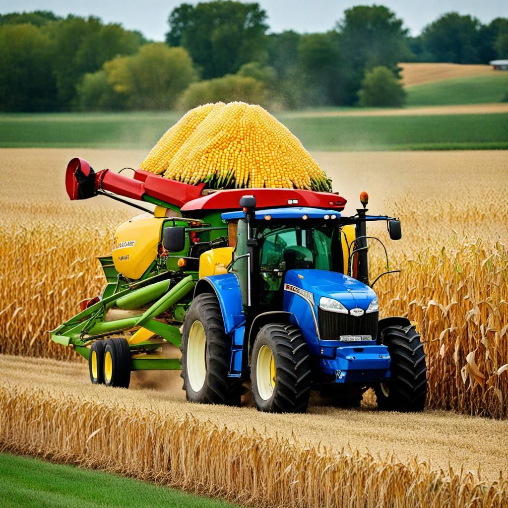 AI Generated Corn Combine Image