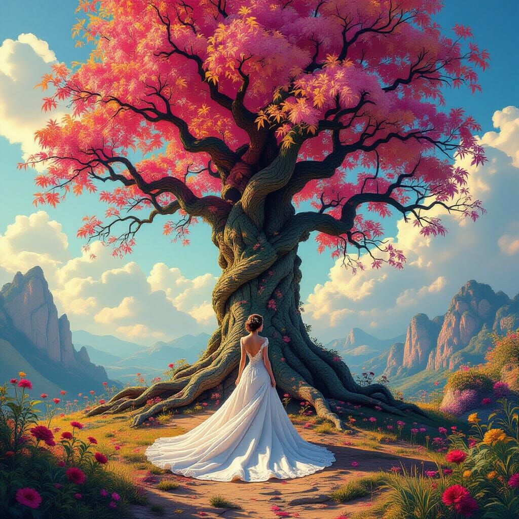 Fantasy Meets Sci-Fi: Vibrant Tree of Dreams