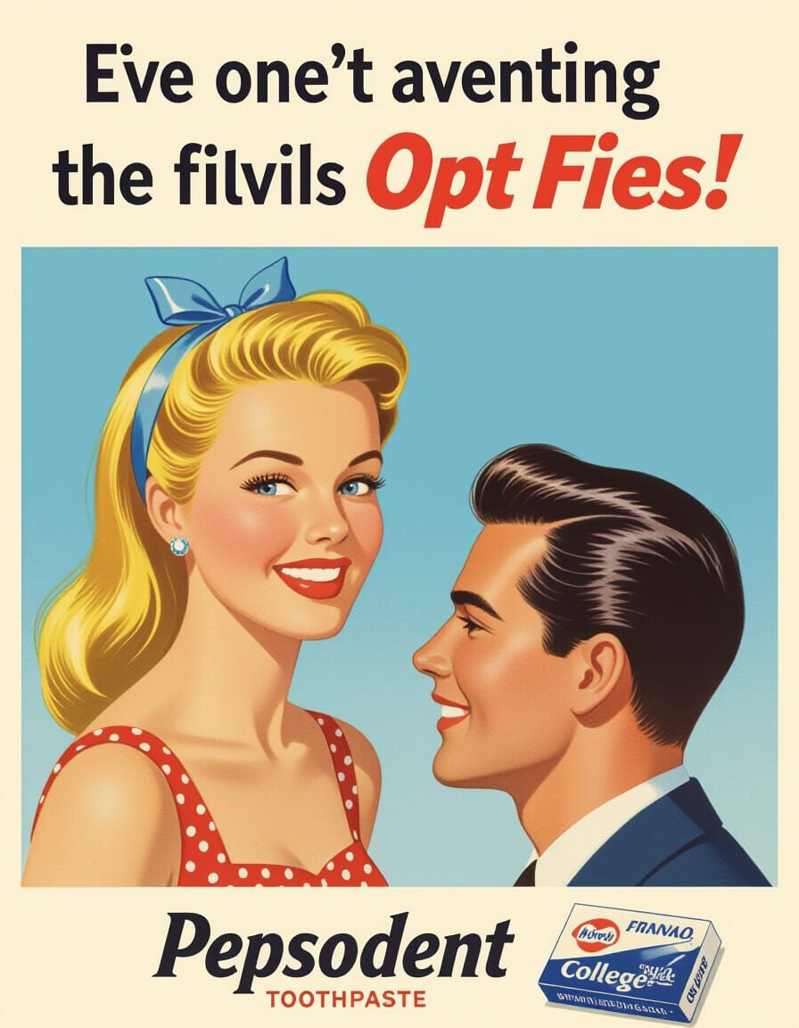 Vintage 1950s Pepsodent Toothpaste Advertisement