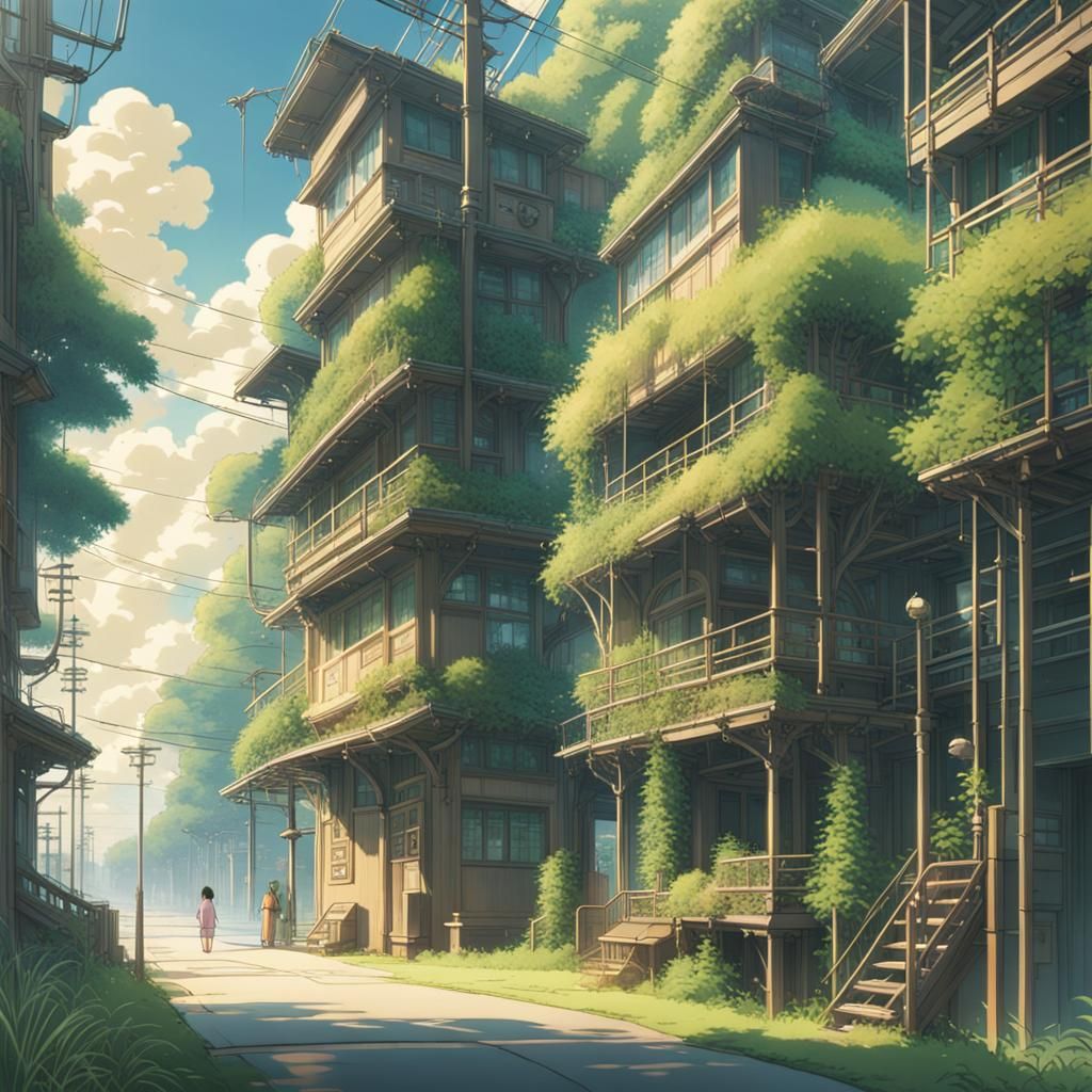 Harmonious Future World in Anime Style