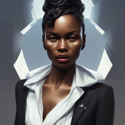 Beautiful Woman in Chanel Suit, Hyperdetailed Portrait