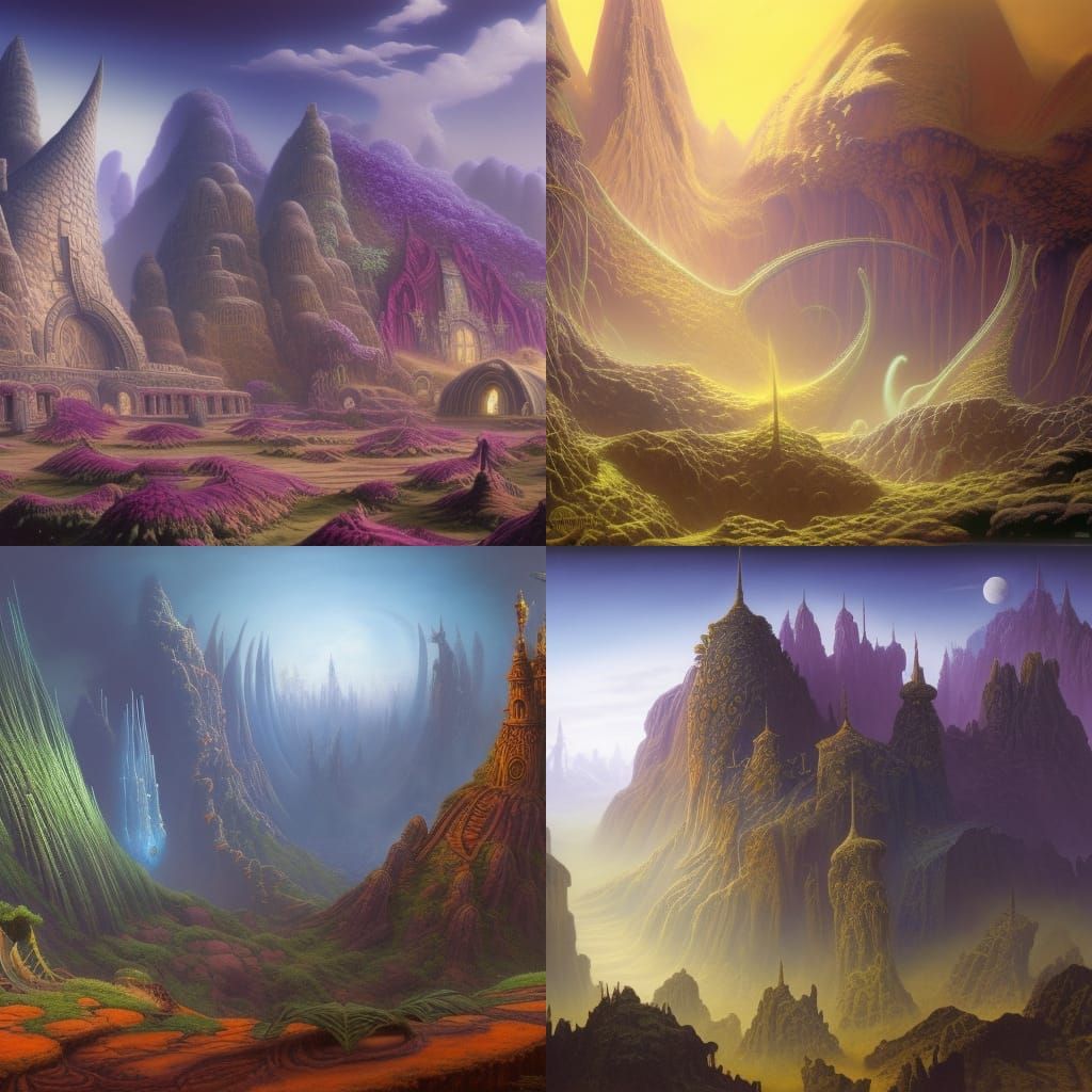 Fantastical Matte Painting in 70s Style