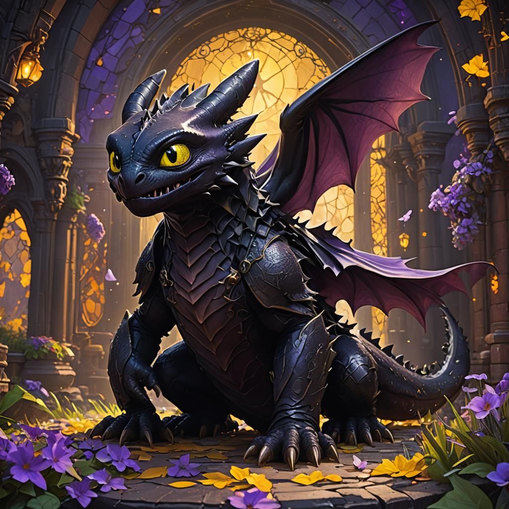 Hyperdetailed Dragon in Dark Fantasy Style