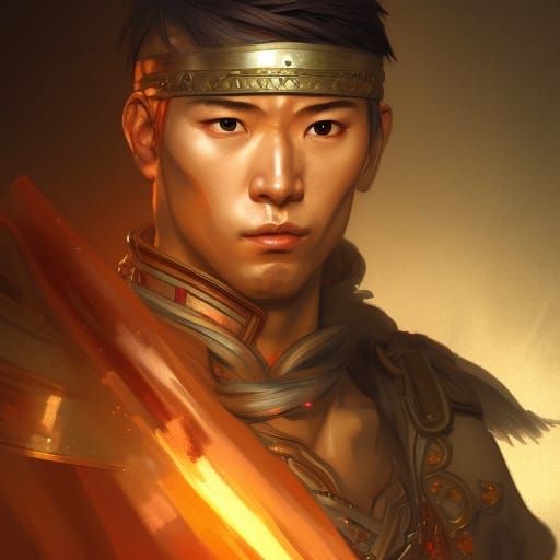 Fantasy Warrior Portrait in Artgerm Style