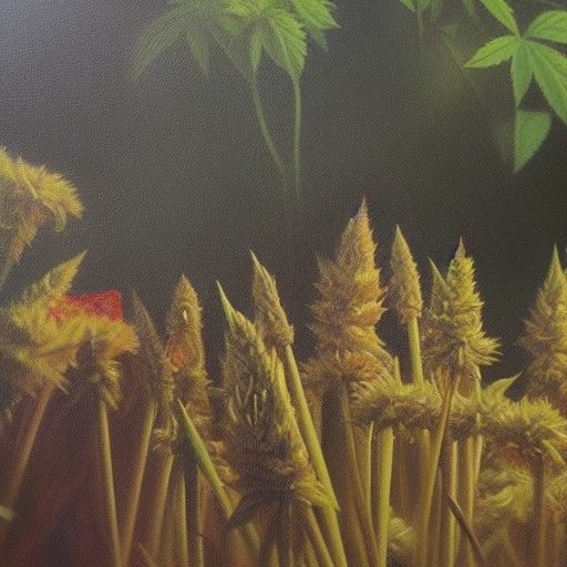 Lush Cannabis Oil Painting in Gurney Style