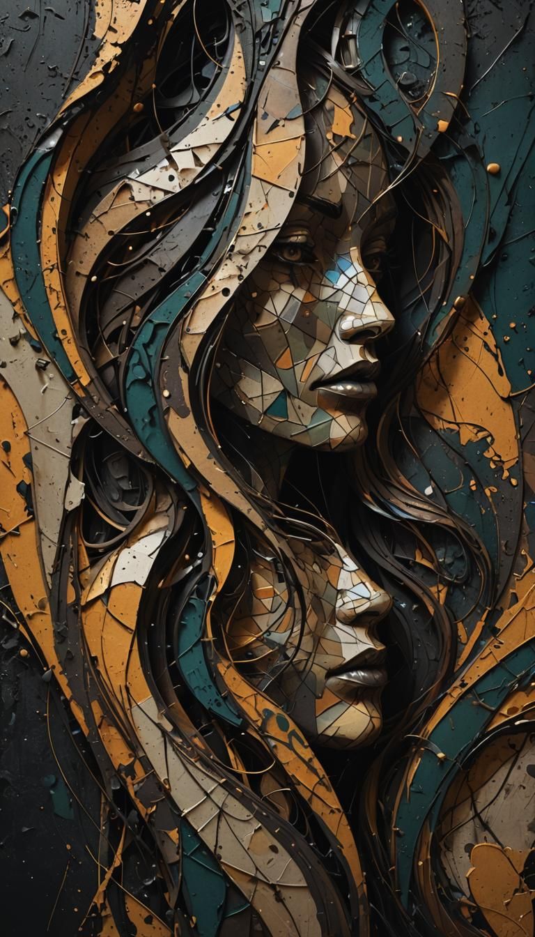 Abstract Lines and Curves in Splash Art Style