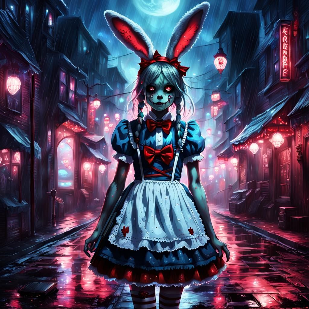 Zombie Alice in Wonderland: Dark Anime Art