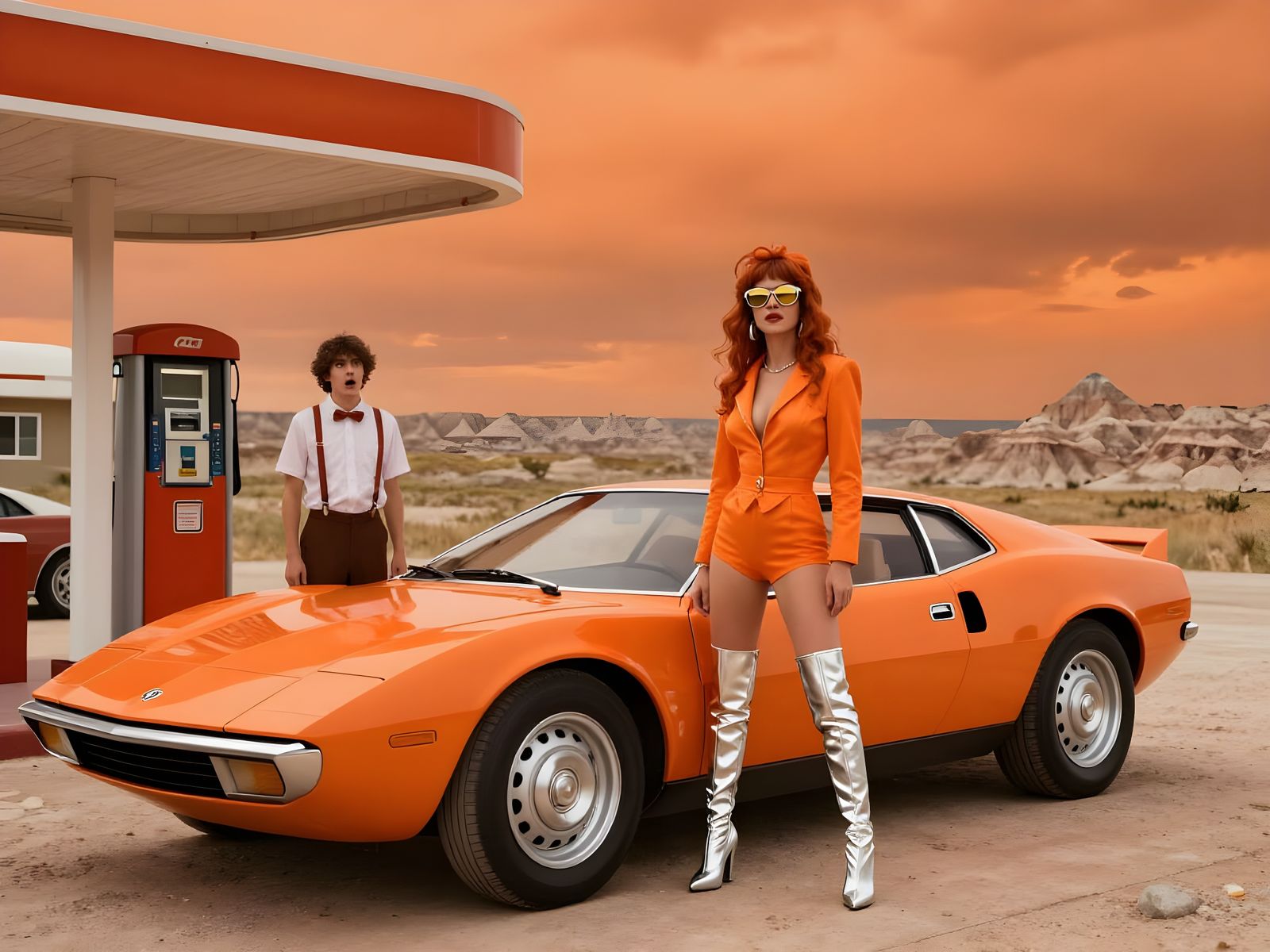 Orange retrofuture in the Badlands - Barbarella’s last stop