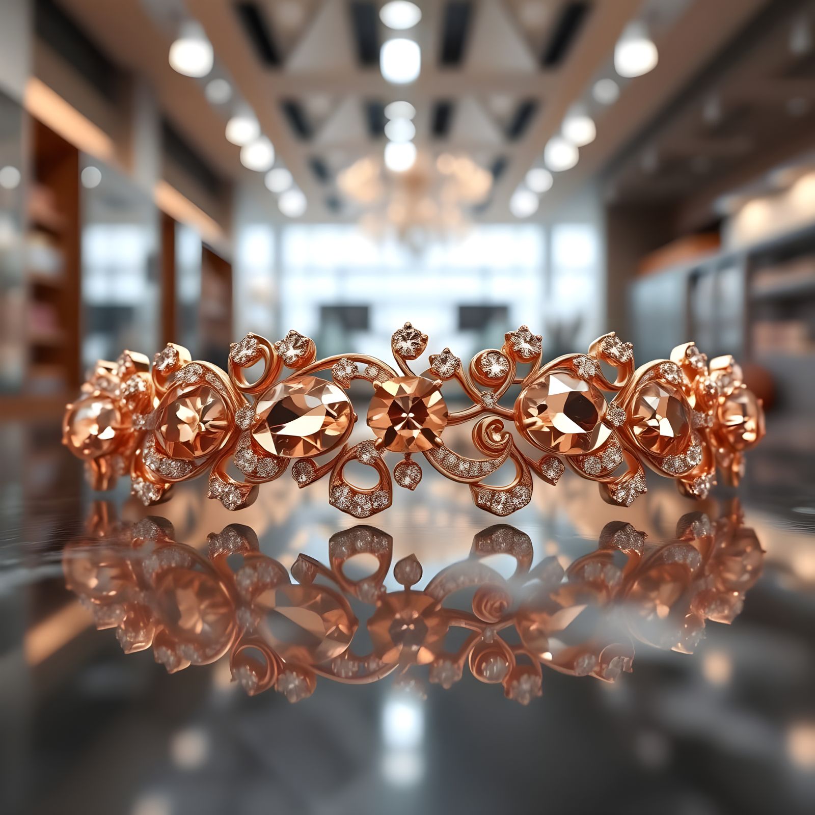 Peach Morganite Frame Bracelet