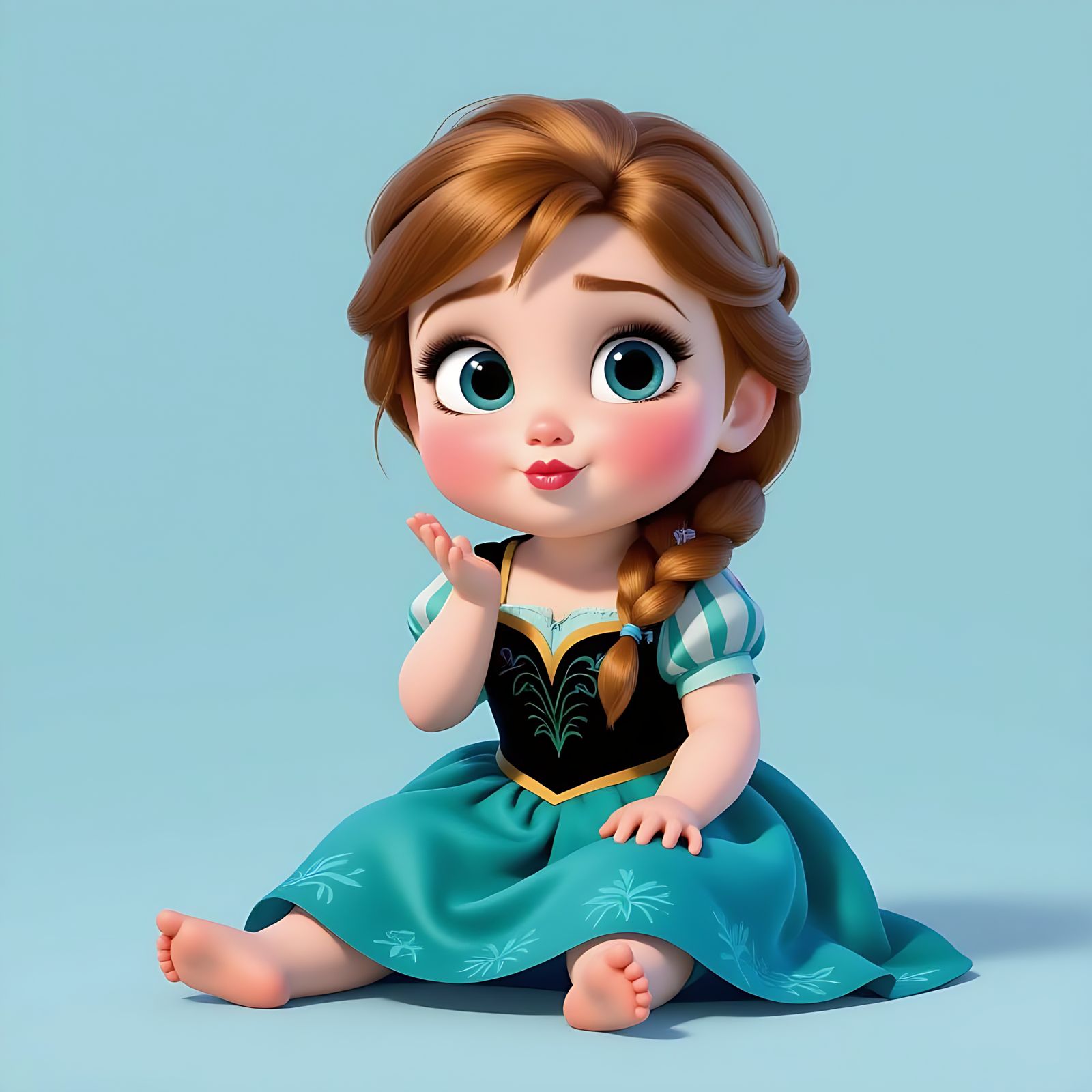 Adorable Baby Anna in Pixar Style