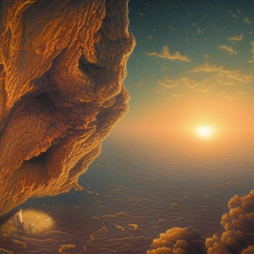 Surreal Egg Composition in Detailed Matte Painting