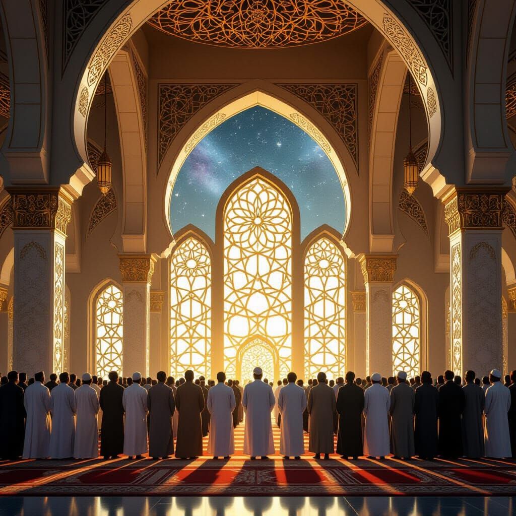Futuristic Prayer Hall in Baroque Style