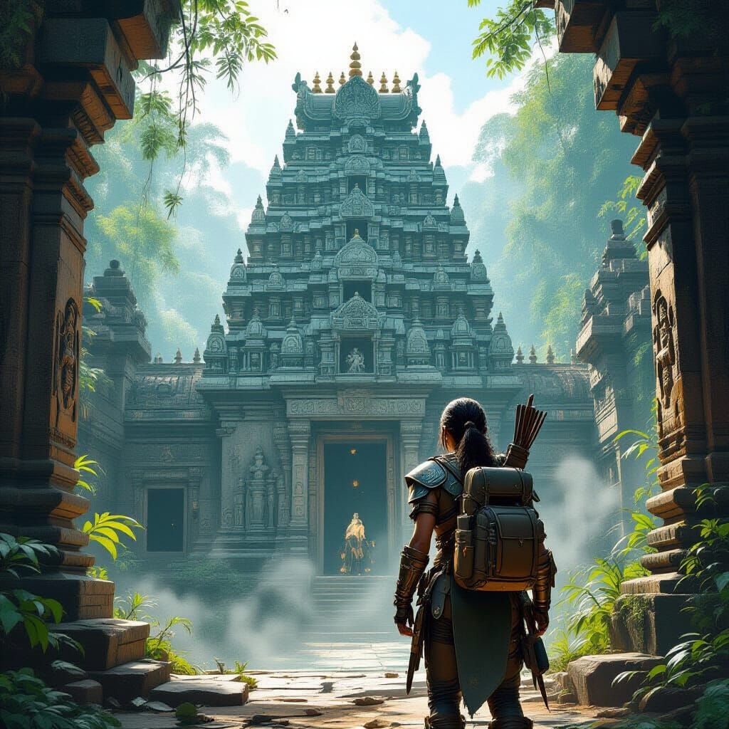 Ancient Indian Temple in Mystical Jungle, Fantasy Adventure ...