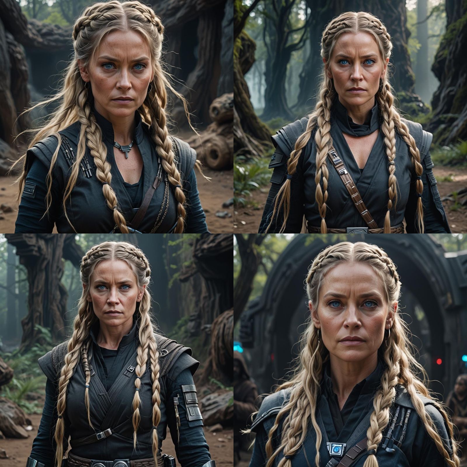 Dramatic Portrait of a Jedi Leader in Star Wars Style