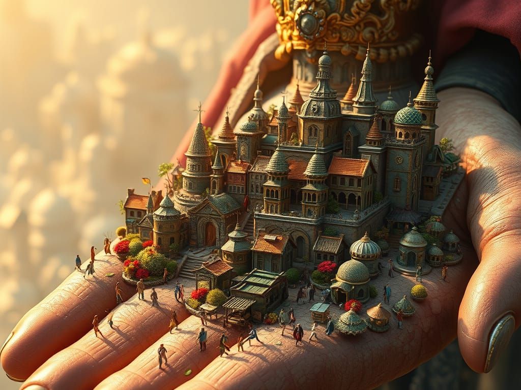 Miniature City on a King's Palm