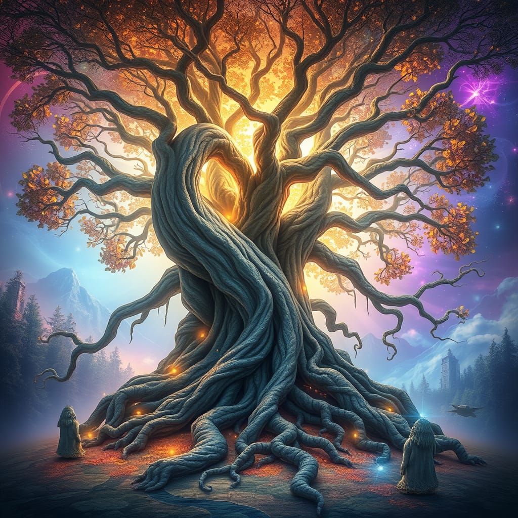 Luminous Tree of Life in a Dreamy Style