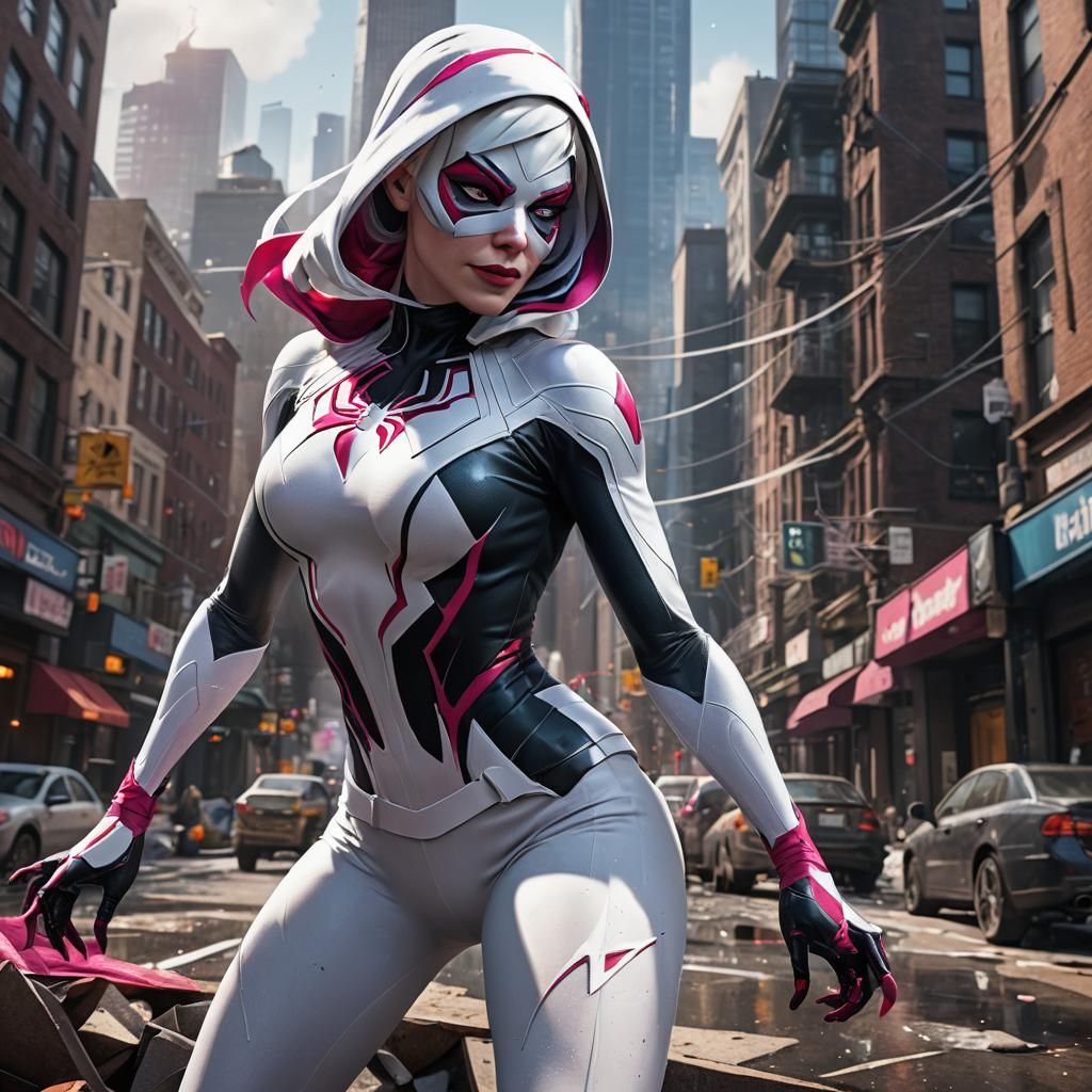 Spider Gwen: Detailed Matte Painting in 8K