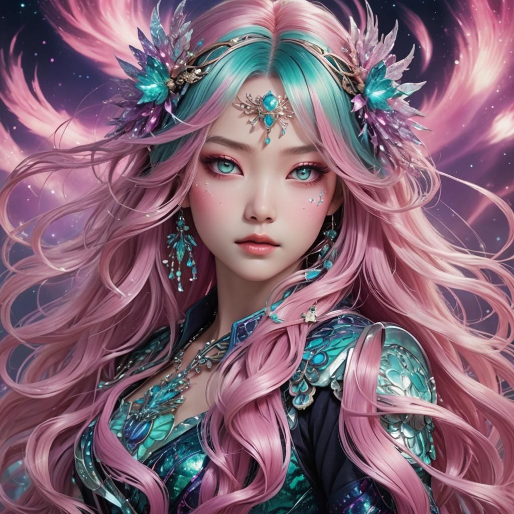 Aurora Warrior of Kiryu Clan in Anime Style