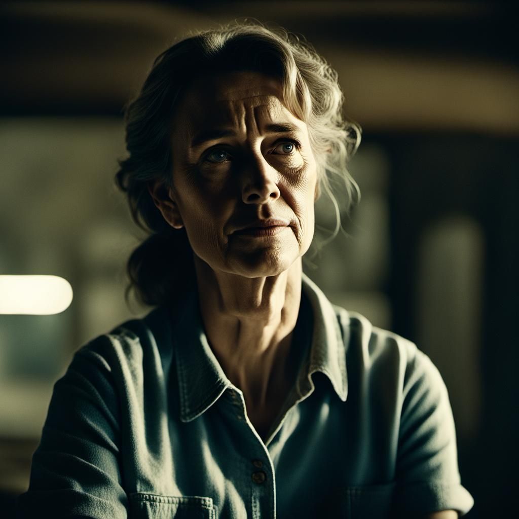 Cinematic Close-Up of Woman in Soft Light