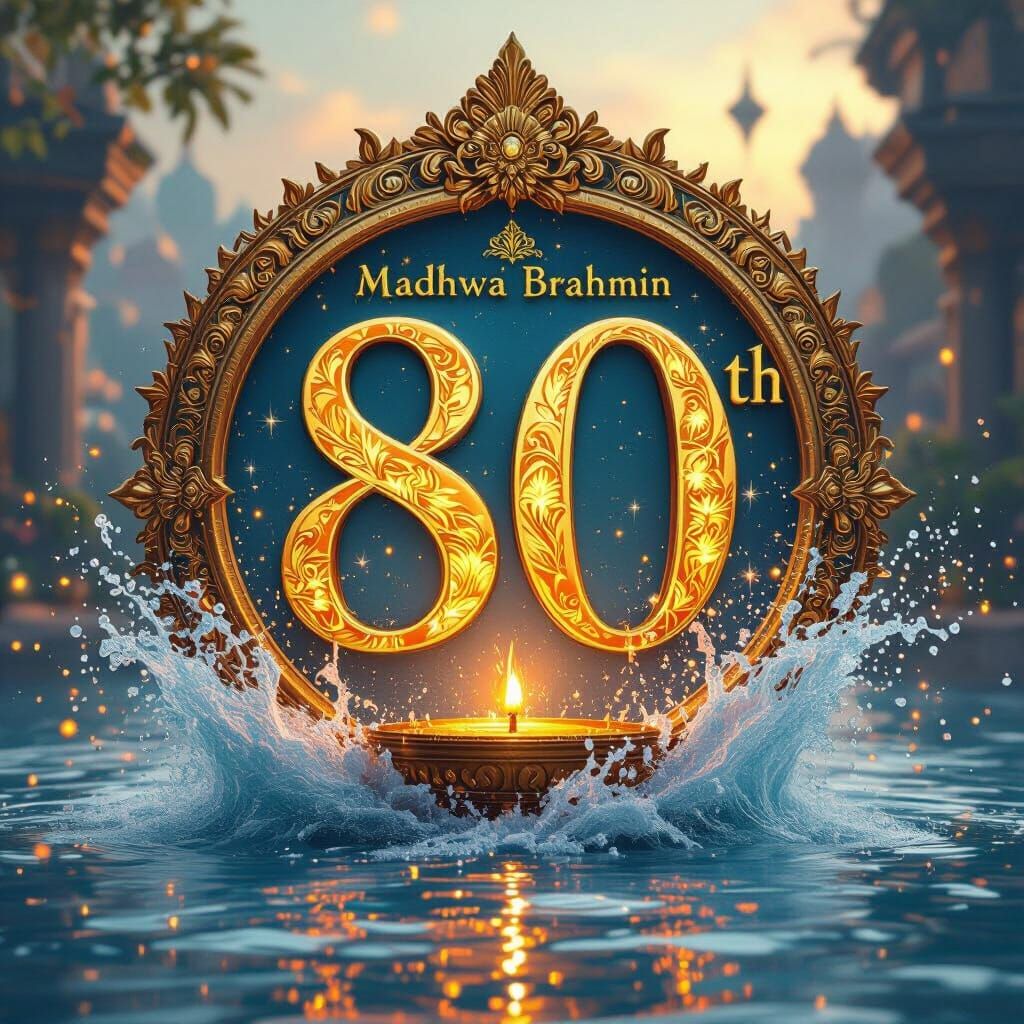 Ethereal Madhwa Brahmin 80th Birthday Matte Painting