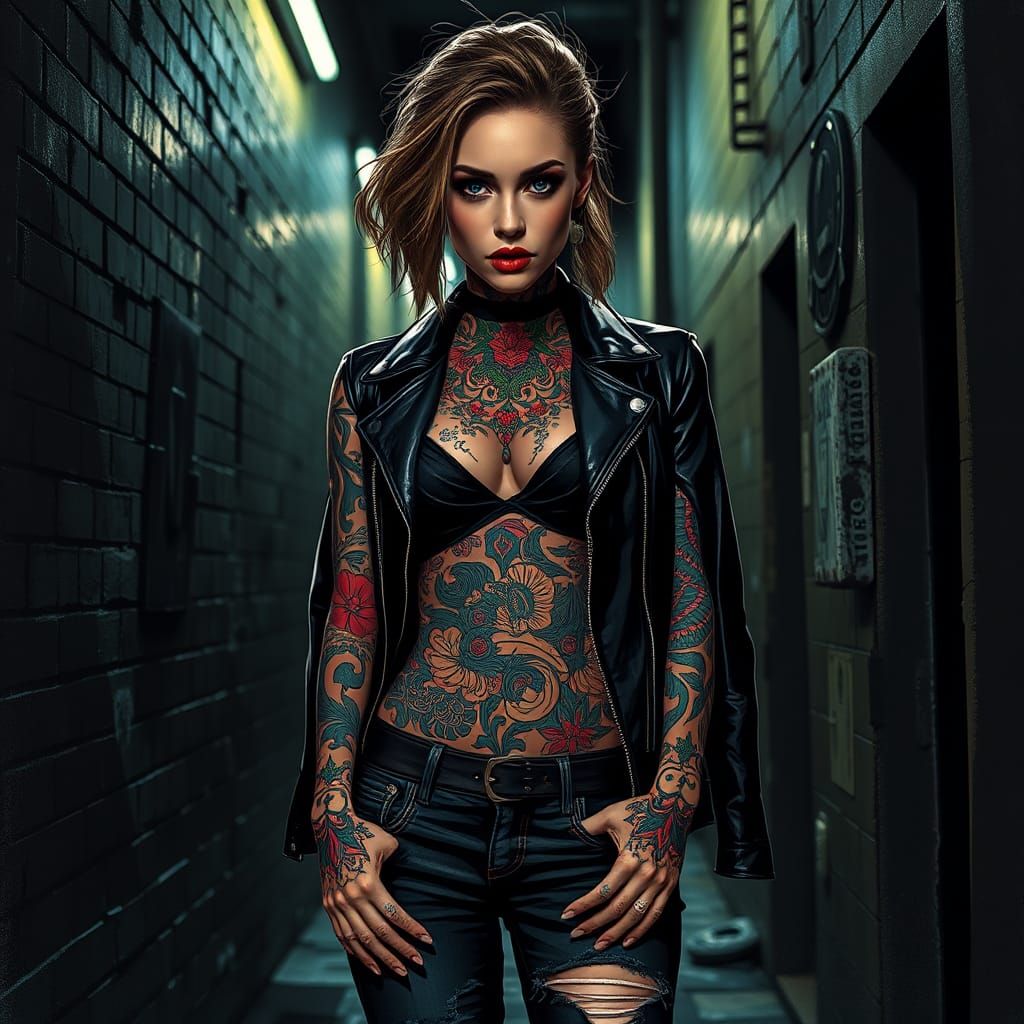 Stunning beauty all covered by tattoos popular in polish pri...