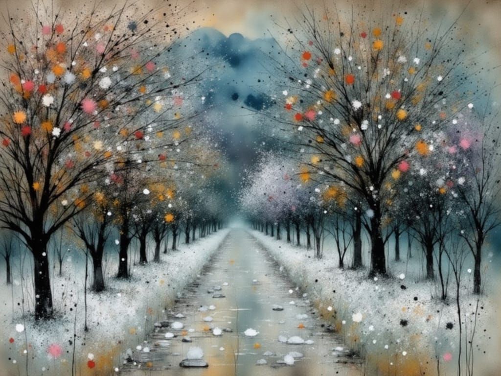 Whimsical Spring Florals in Expressive Impasto Style