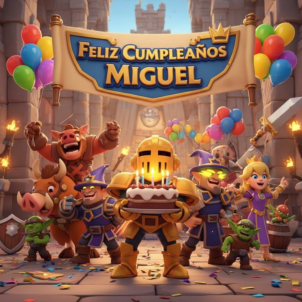 Clash Royale Characters Celebrate Birthday with Confetti and...