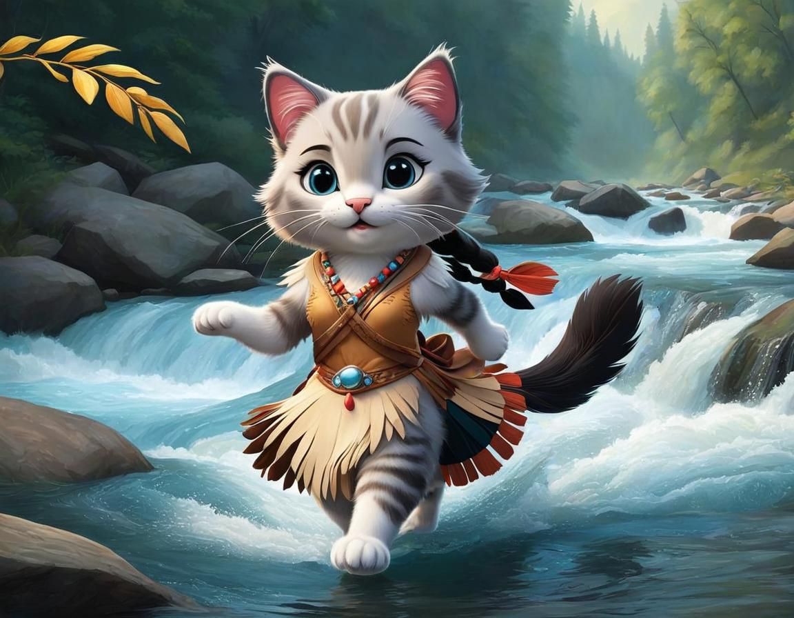 Po-cat-hontas  😻 Place 8th/22 - Historical characters (but! in the shape of a cat) Challenge hosted by HelenaS