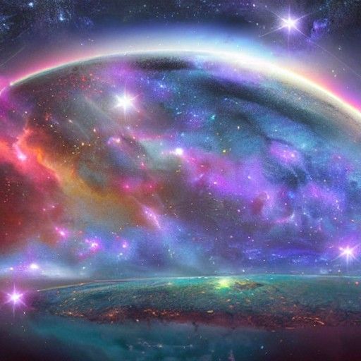 Detailed Matte Painting of a Cosmic Universe