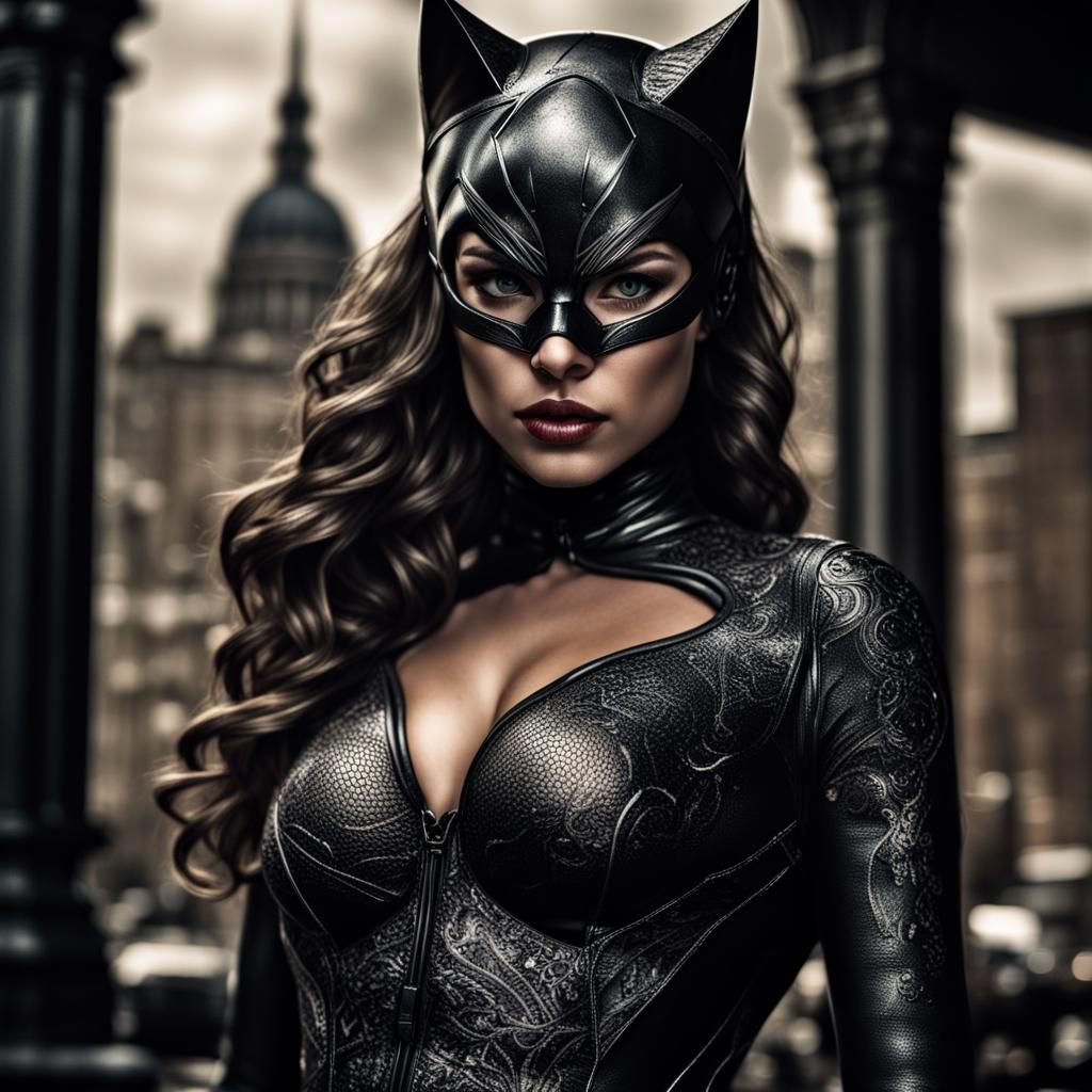 Hyperrealistic Cat Woman in Cinematic Style