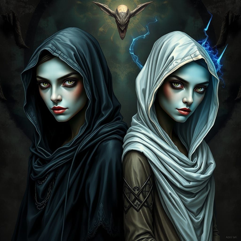 Sisters of Contrasting Light and Darkness