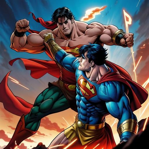 Hercules vs Superman: Anime Style Battle