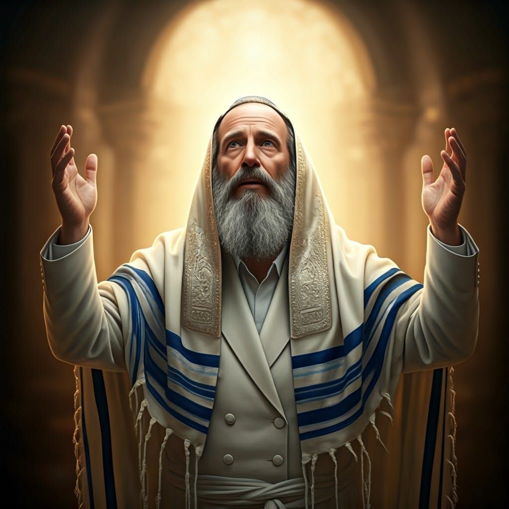 Devout Jew in Prayer: Photorealistic Style
