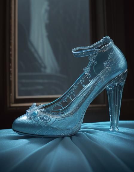 Hyperrealistic Cinderella with Glass Slipper in Dark Disney ...
