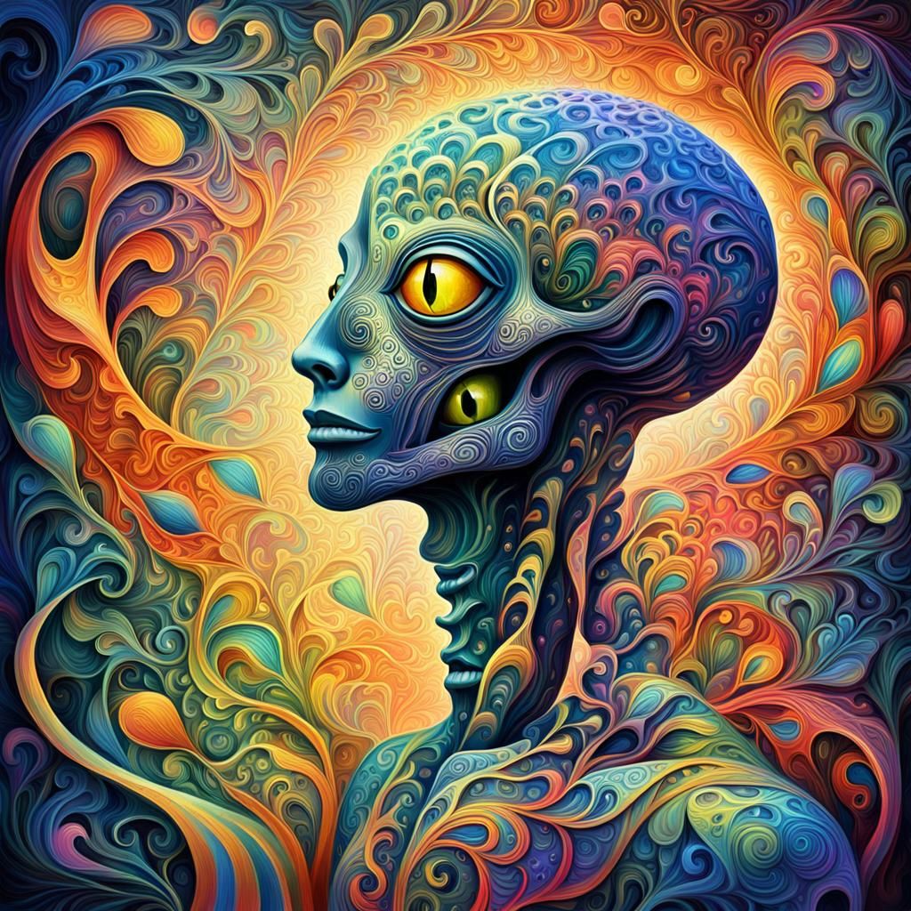 Kaleidoscopic Alien in Expressionist Style