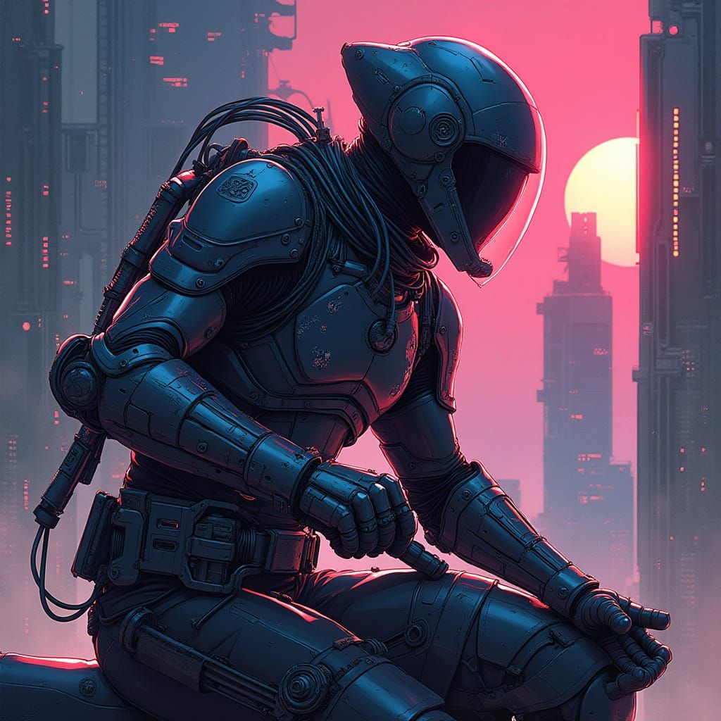 Saber Rider Embarks on a Heroic Quest in a Cyberpunk Future